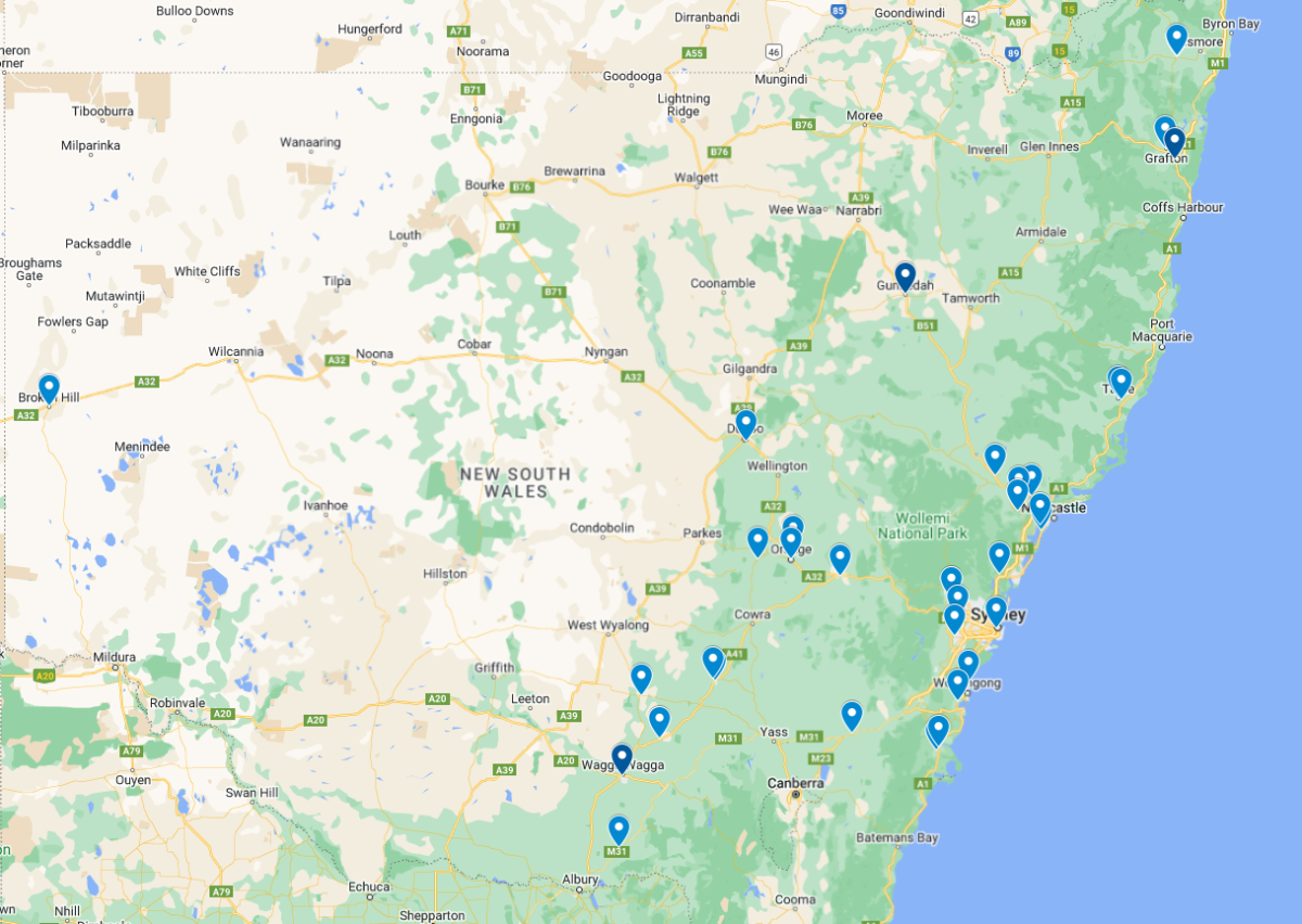 eTrac check-in map