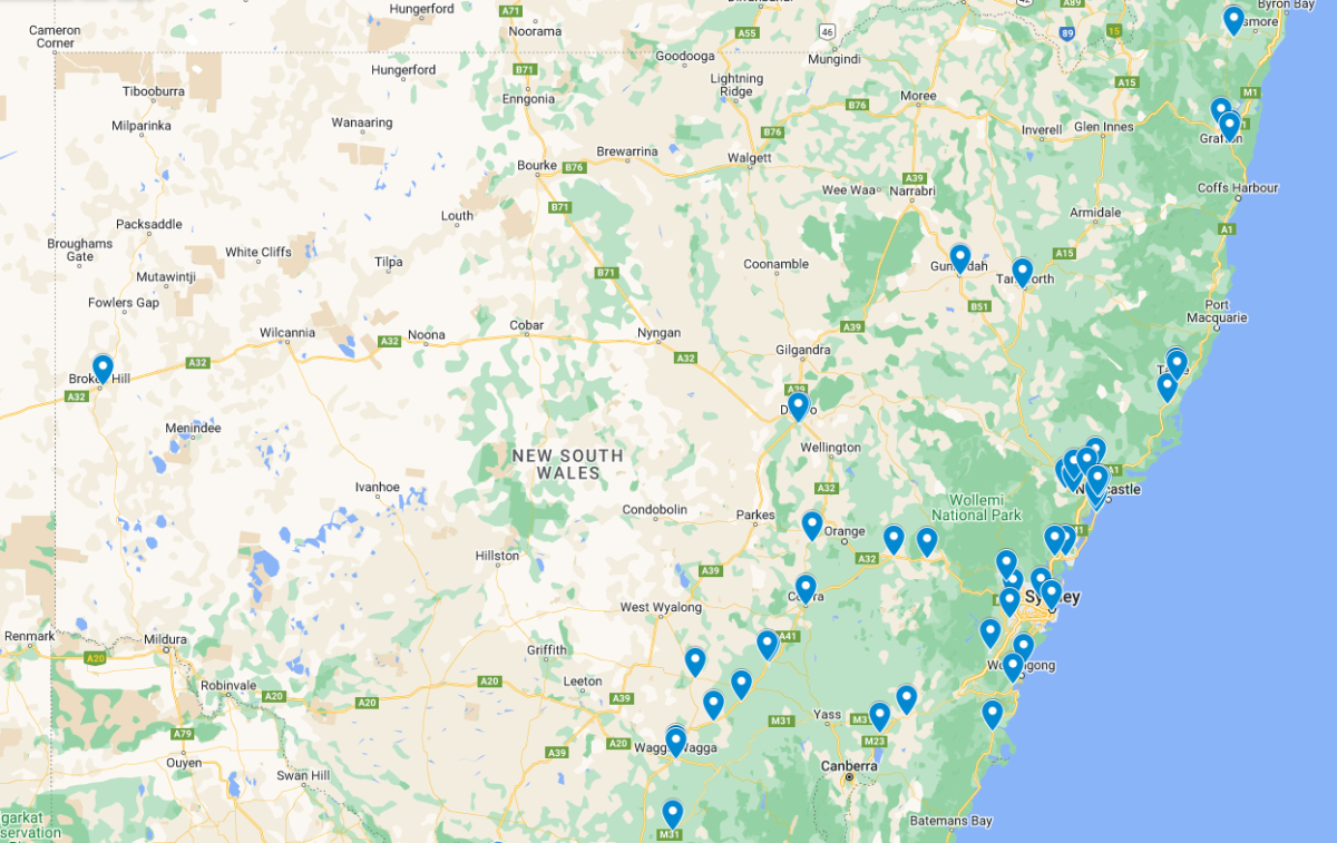 eTrac check-in map